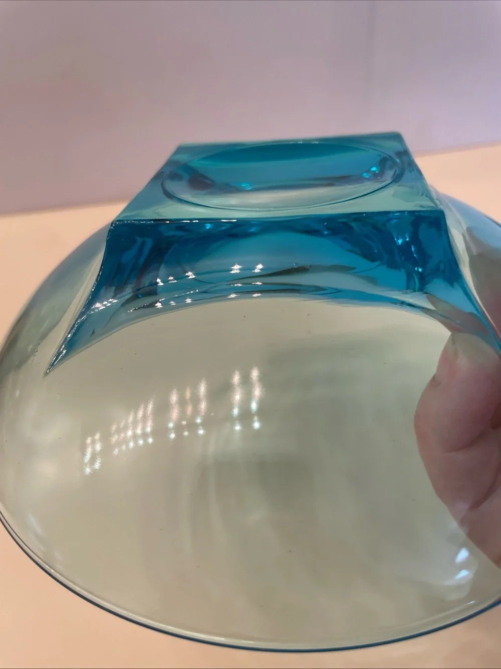 Vintage Hazel Atlas Aqua/Capri Blue - Colonial Pattern- Round Small Bowl 6 inch
